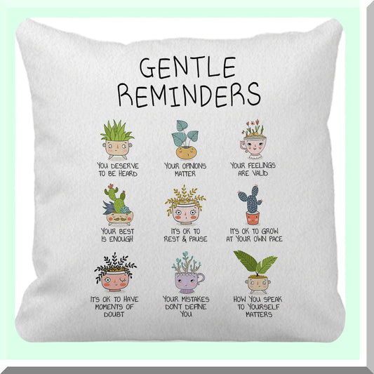 Botanical Bliss Affirmation Pillow Cover - Positive Mental Health Decor for Therapy Office & Counselor Room - Cute Potted Plants Cushion Case - Gifts for Teens, Women, Girls