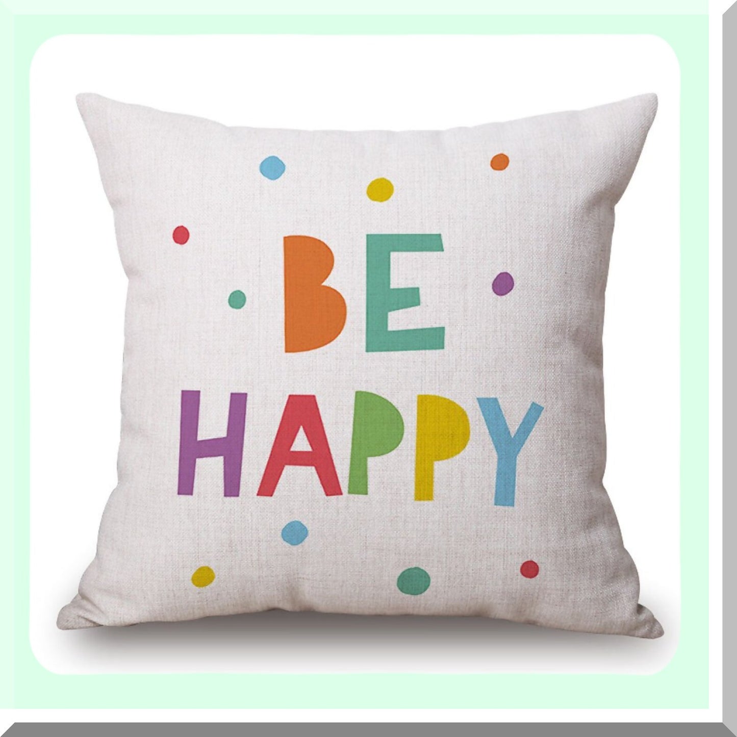 Happy Moments Cotton Linen Pillowcase - Wedding Party Decor Cushion Cover for Sofa Bed, 18x18 Inches - Lettering Throw Pillow Case