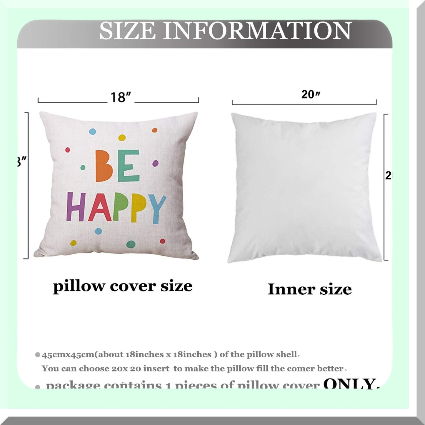 Happy Moments Cotton Linen Pillowcase - Wedding Party Decor Cushion Cover for Sofa Bed, 18x18 Inches - Lettering Throw Pillow Case