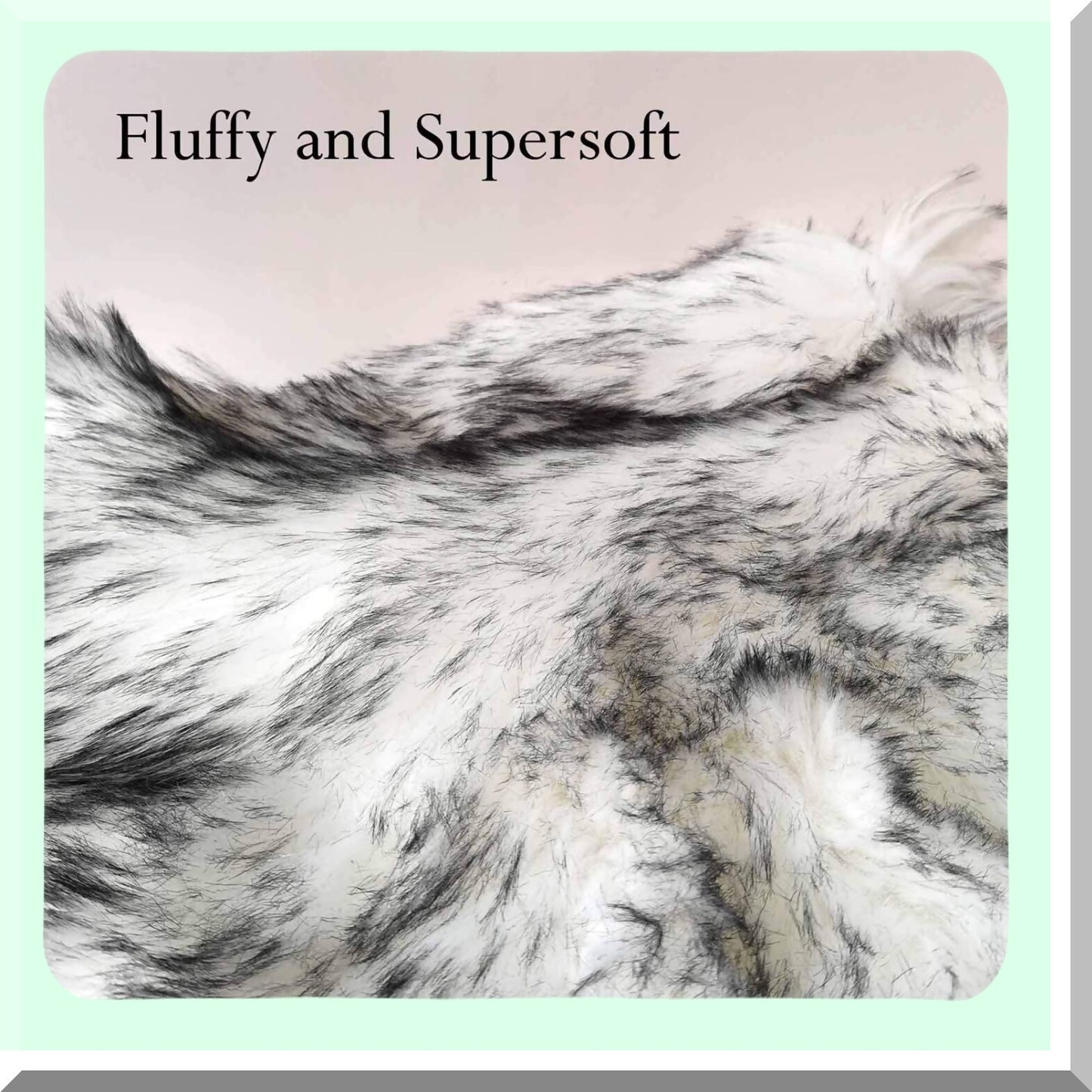 Luxury Plush Black and White Fur Throw Pillow Cover - Soft Faux Fur Cushion Cover for Couch, Sofa, Bed - Decorative Accent Pillow Case 18x18"