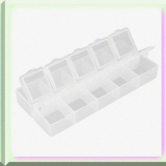10-Compartment Plastic Storage Box for Jewelry and Nails
