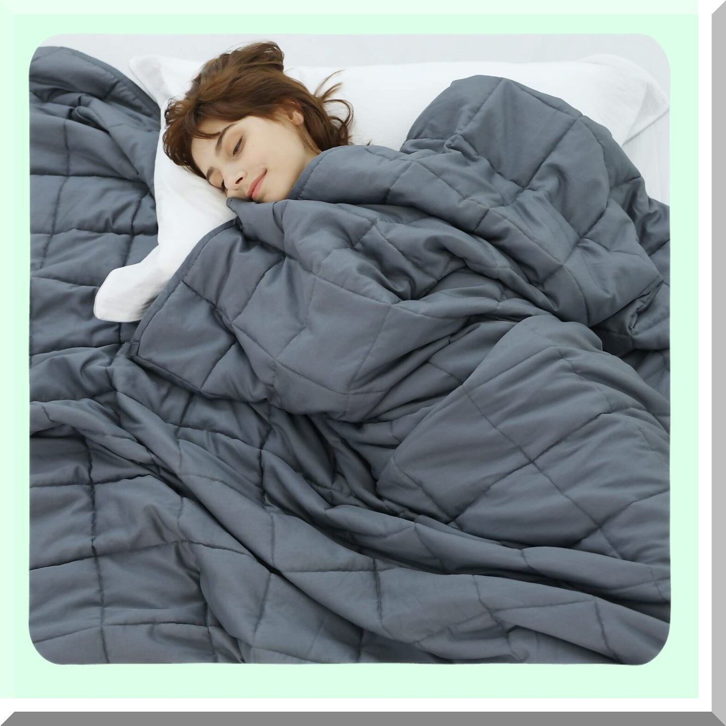 ChillRest Twin Cooling Weighted Blanket - 15 lbs, 48x72in, Dark Grey, Premium Glass Beads