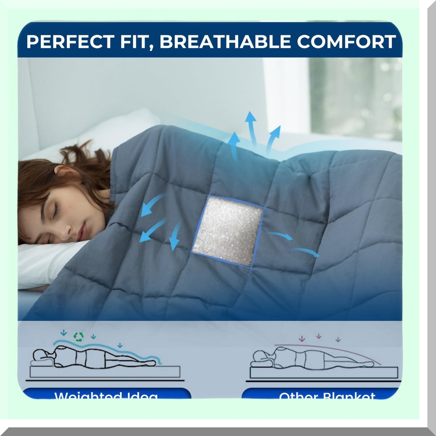 ChillRest Twin Cooling Weighted Blanket - 15 lbs, 48x72in, Dark Grey, Premium Glass Beads