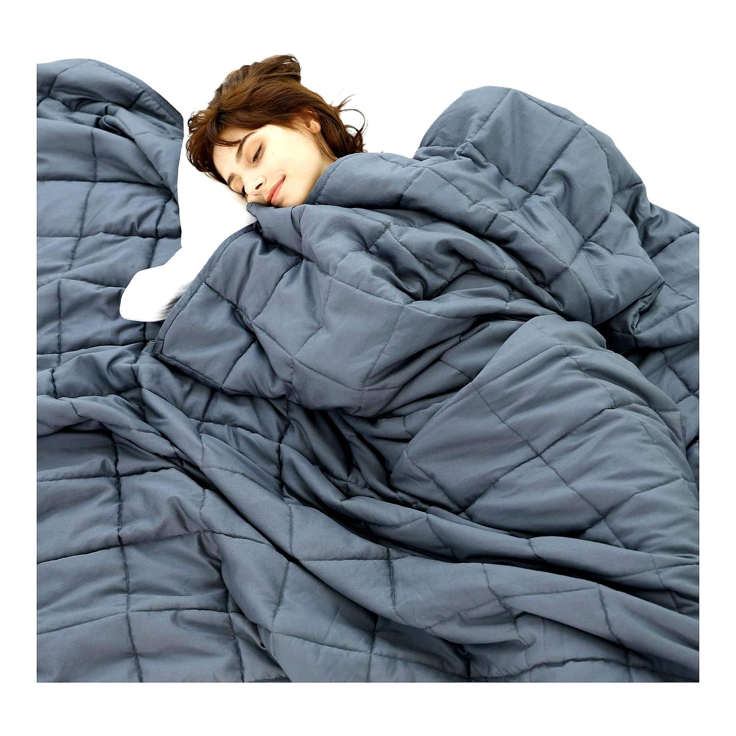 ChillRest Twin Cooling Weighted Blanket - 15 lbs, 48x72in, Dark Grey, Premium Glass Beads