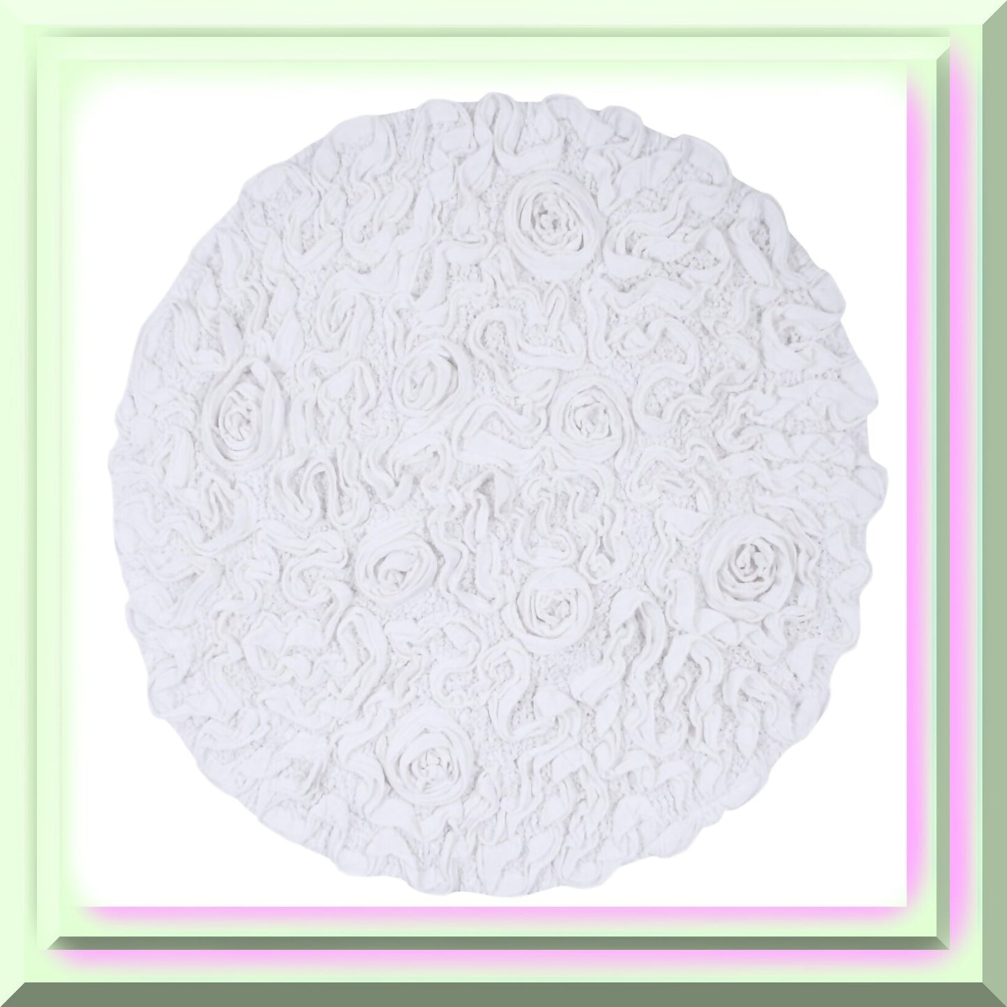 30" Round Cotton Tufted Bath Rug White