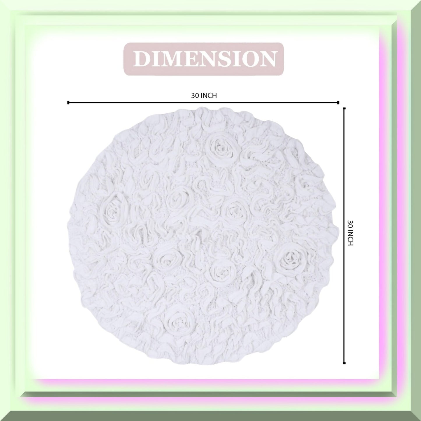 30" Round Cotton Tufted Bath Rug White