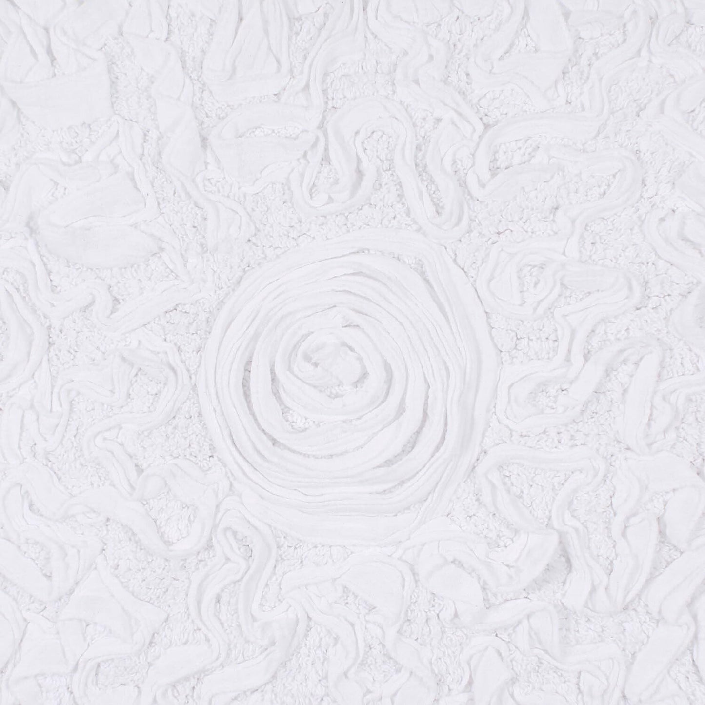 30" Round Cotton Tufted Bath Rug White