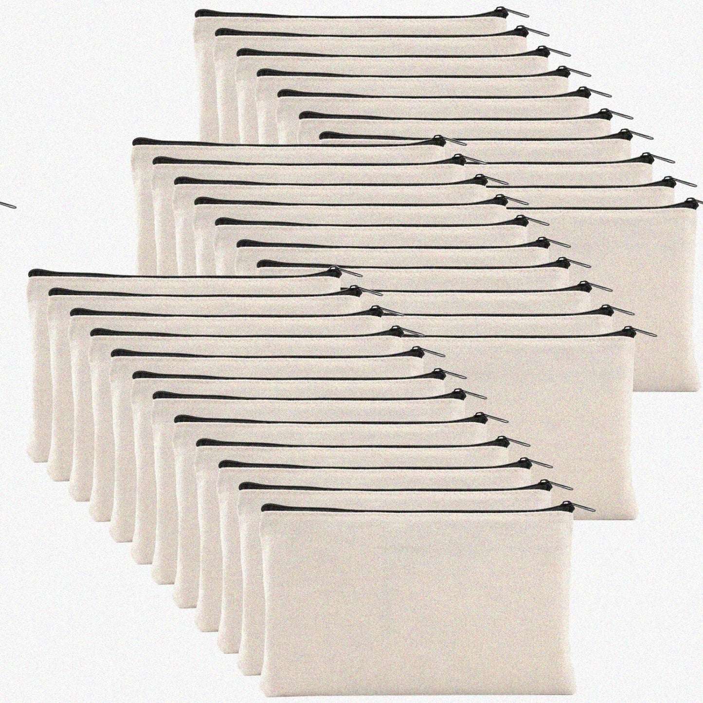 32 Pack Canvas Zipper Pouches 8x5 Inches
