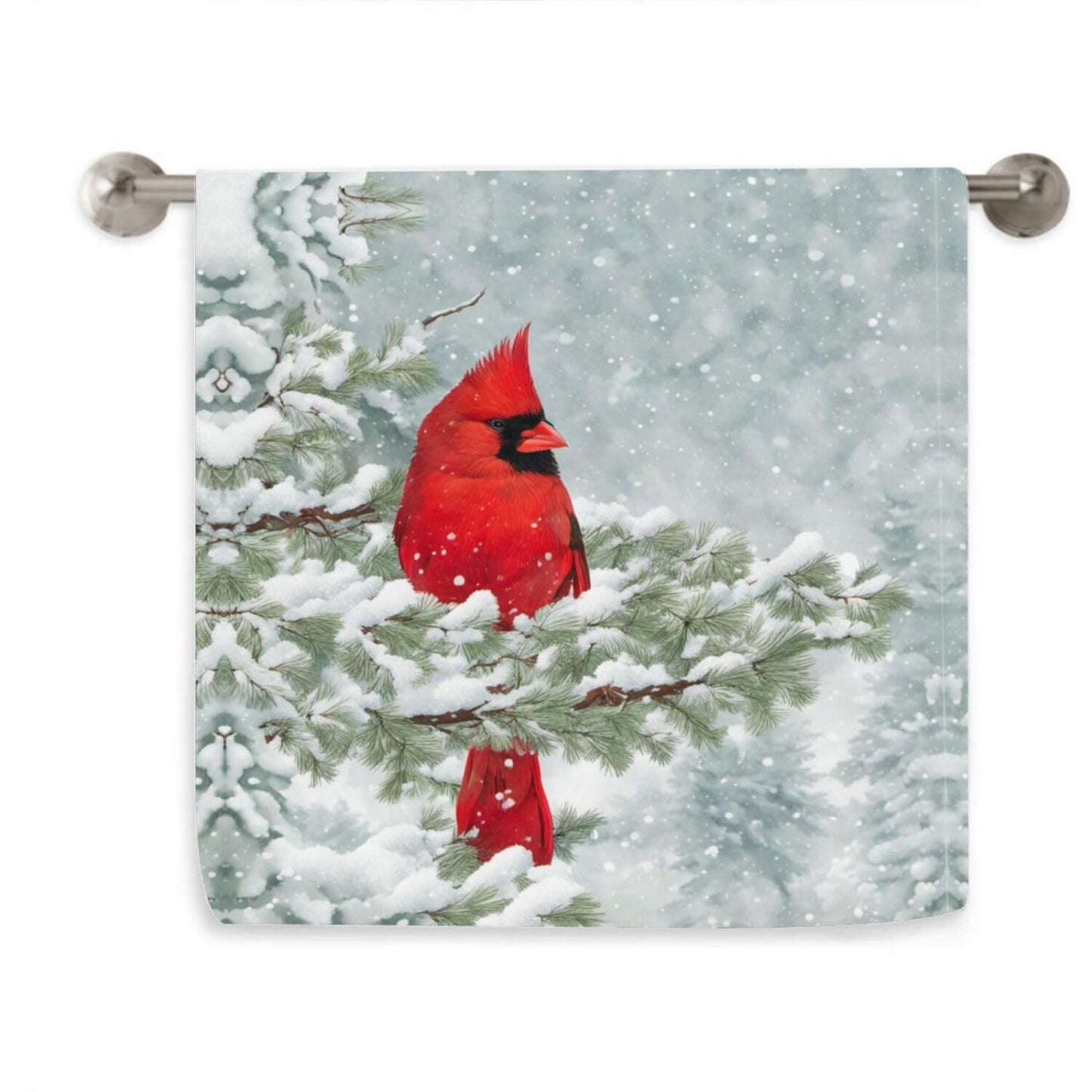 Red Cardinal Bird Kitchen Dish Towel 15.7x27.5 Inches
