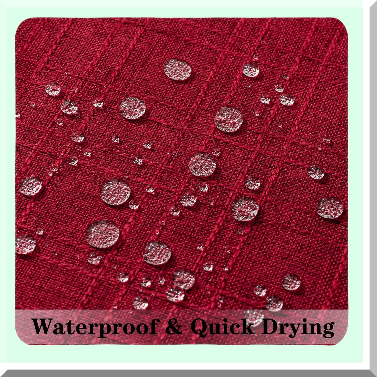 Waterproof Farmhouse Checkered Outdoor Pillow Covers - Set of 2 Red 18x18 inch - Decorative Solid Cushion Cases for Patio Garden Porch Sofa