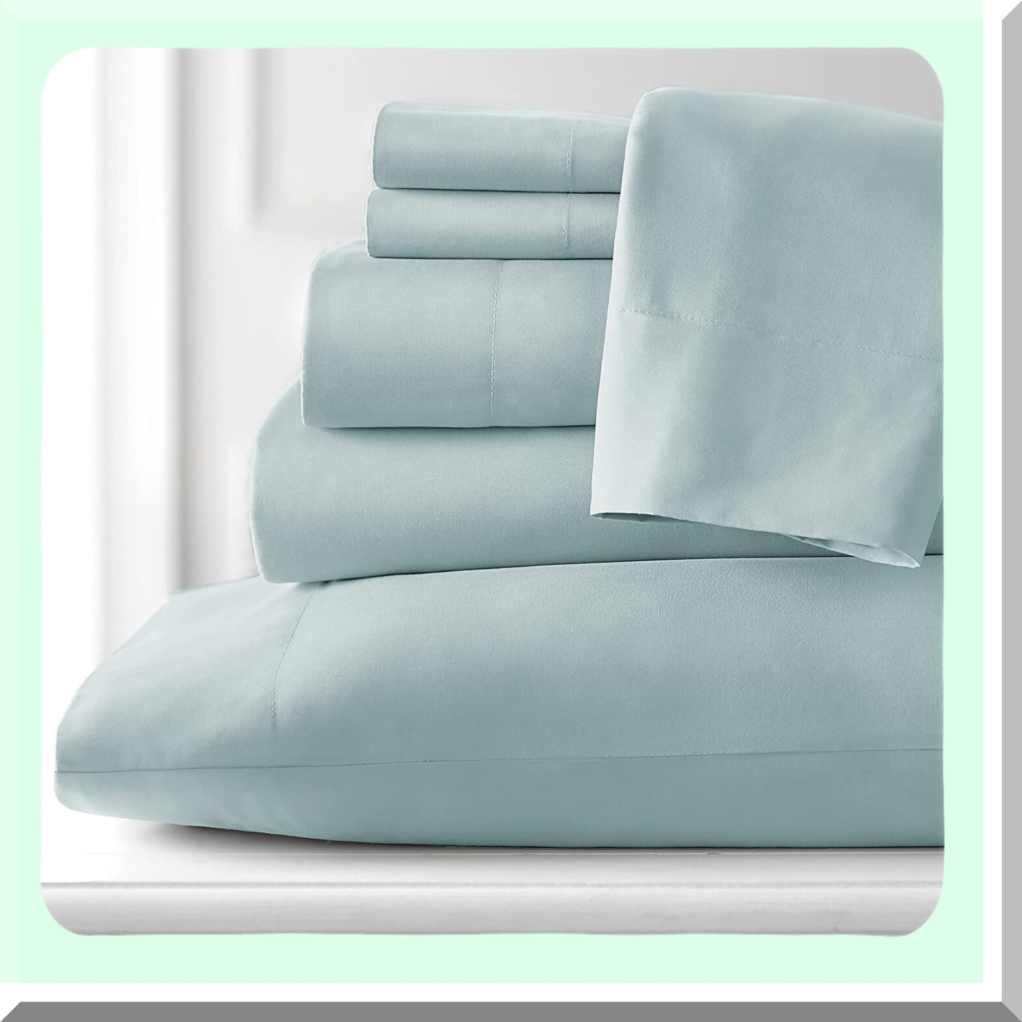 Mint Blue Soft & Comfy Twin XL Microfiber Sheet Set - 3 PC, 100% Microfiber, Extra Long Twin Size, 15" Deep Pocket, Great for Dorm Room & Hospital Beds