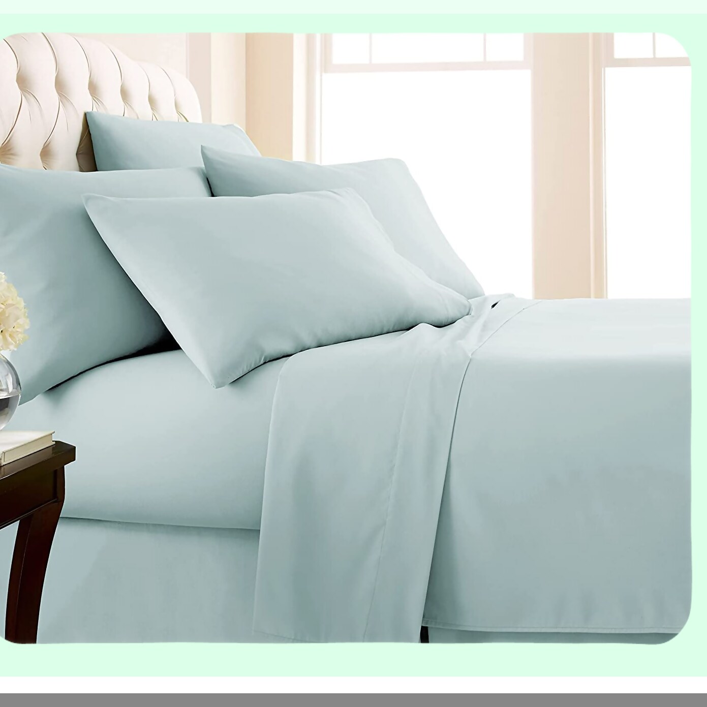 Mint Blue Soft & Comfy Twin XL Microfiber Sheet Set - 3 PC, 100% Microfiber, Extra Long Twin Size, 15" Deep Pocket, Great for Dorm Room & Hospital Beds