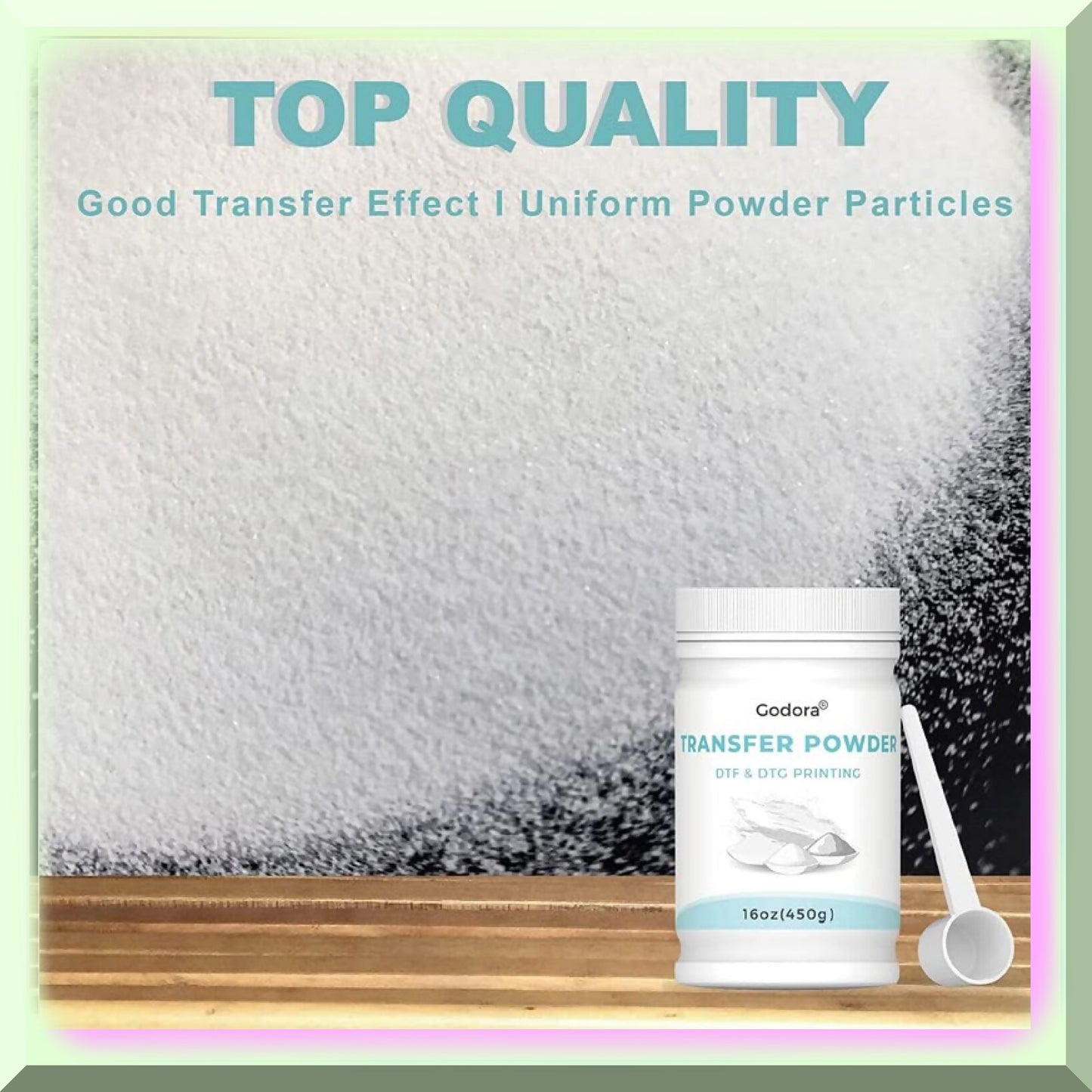 DTF Fusion Powder 450g White Adhesive for Dark Garments