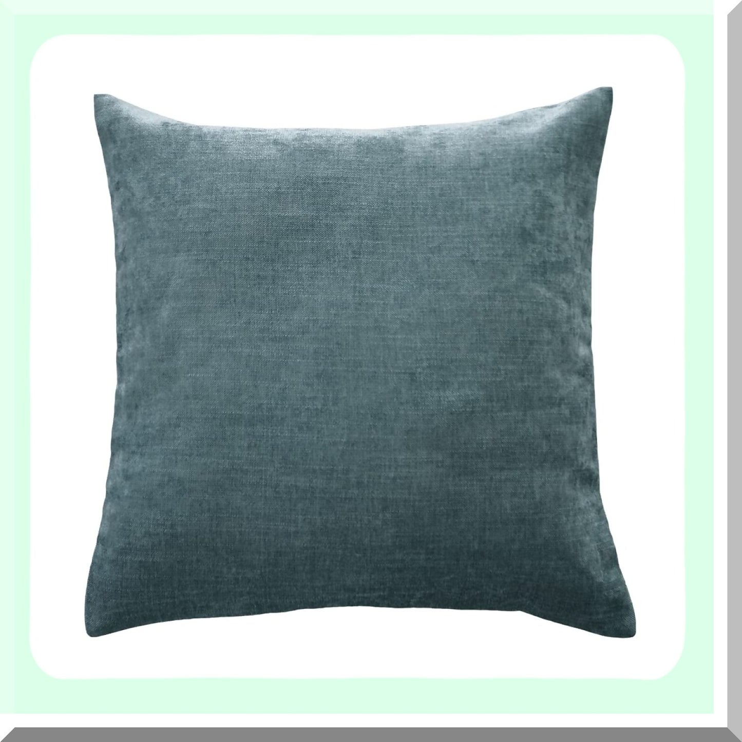 Blue Chenille Bliss Pillowcase Set - Soft Decorative Cushion Covers for 18x18 Inch Pillows - Solid Color Velvet Throw Pillow Cases