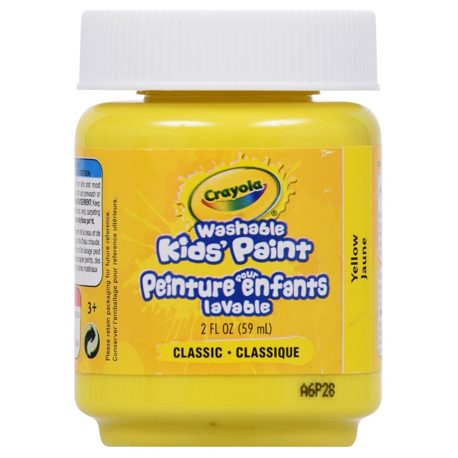 Crayola Yellow Washable Kids Paint, 2 fl.oz. (Pack of 12)