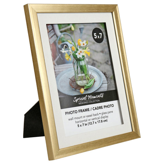 Memories Collection Matted Gold Plastic Picture Frames, 5x7 in. (Pack of 12)