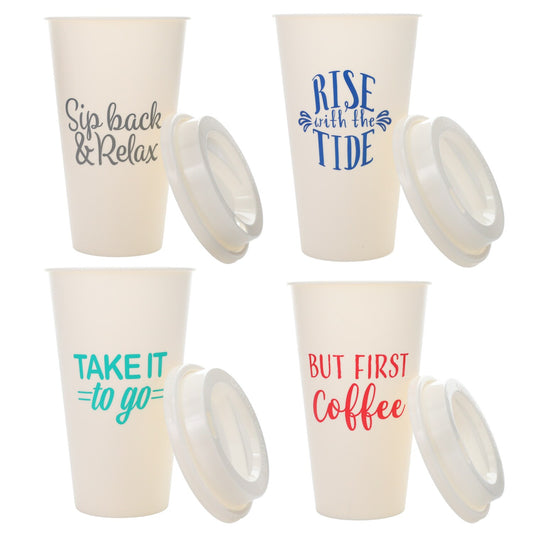 Reusable Cup with Lid, 3pk, 17 oz. (Pack of 24)