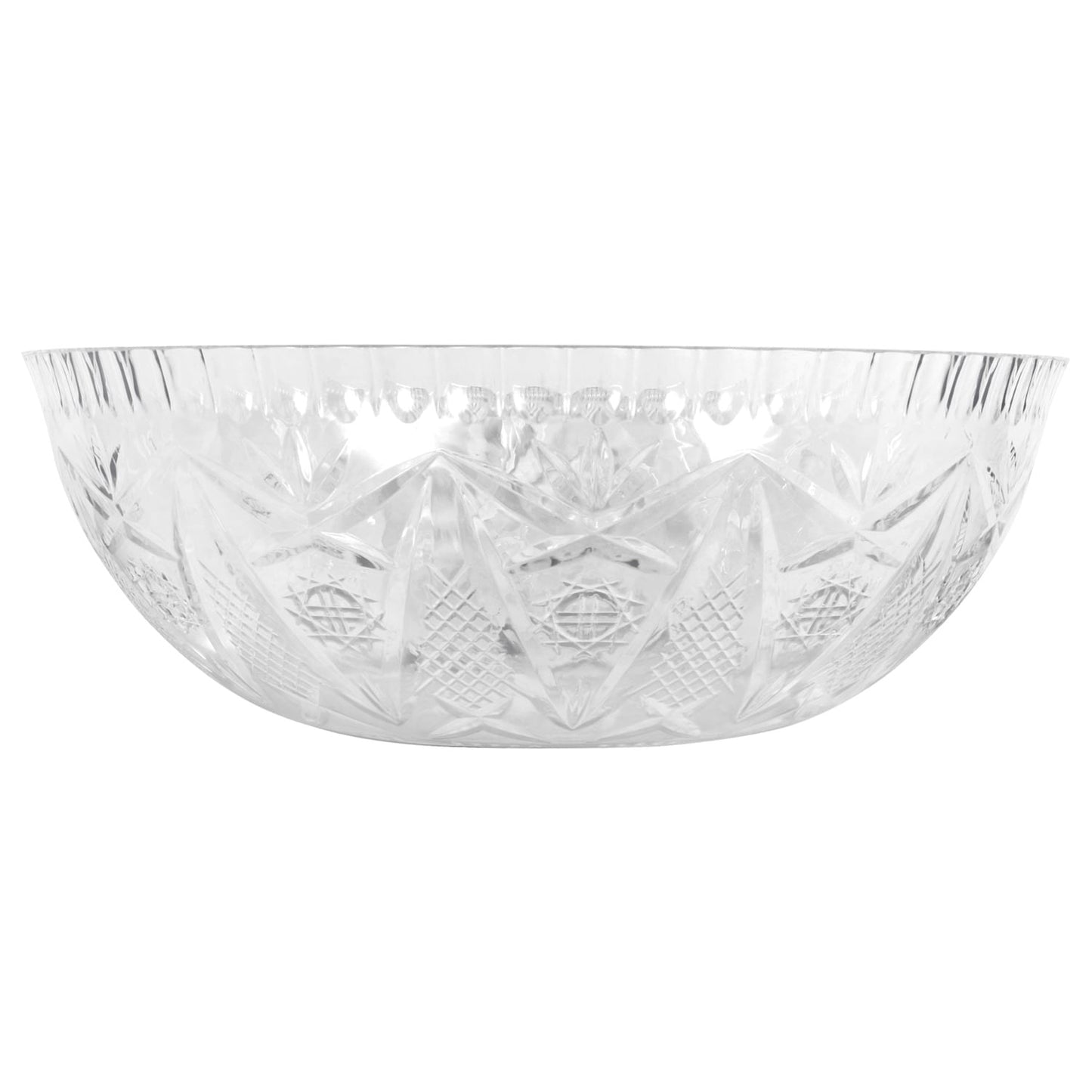 Caterer's Corner Crystal Cut Plastic Punch Bowls, 3.75x11.25 in. (Pack of 4)