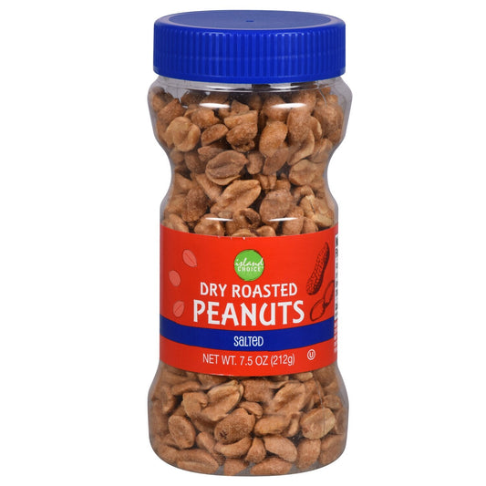 Island Choice Dry-Roasted Peanuts, 7.5 oz. Jars (Pack of 12)