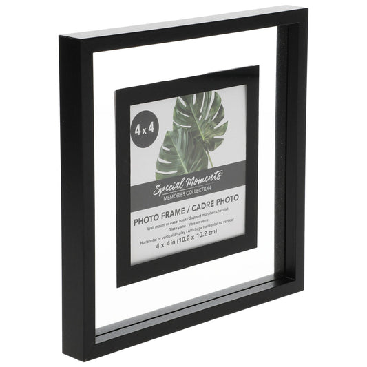 Special Black Plastic Float Photo Frames, 4x4-in. (Pack of 24)