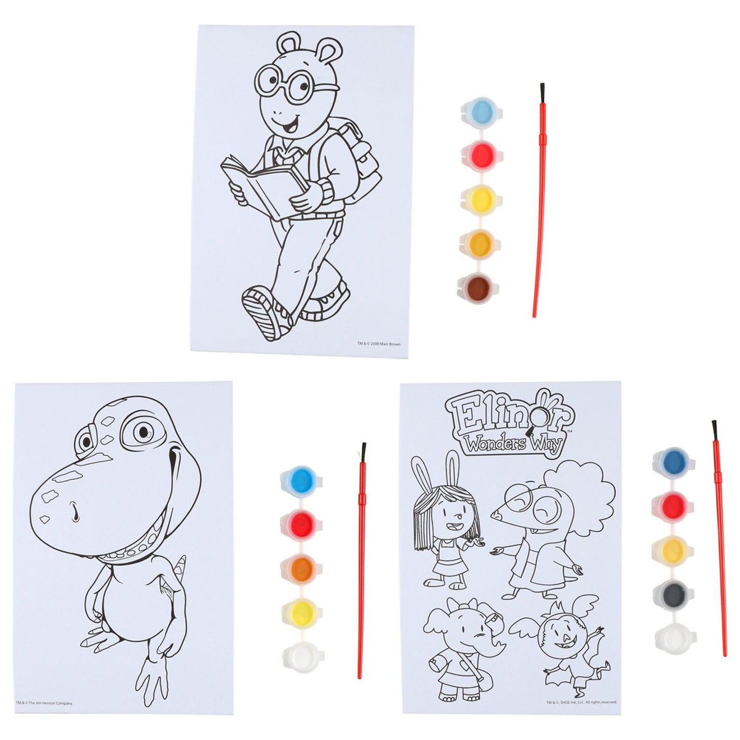 PBS Kids Art Boards with Paints and Brushes (Pack of 24)
