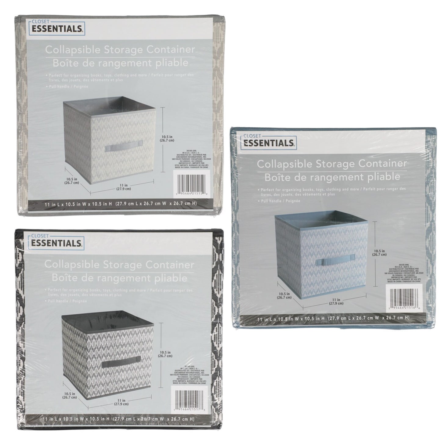 Closet Essentials Collapsible Storage, 11x10.5x10.5-in. (Pack of 24)