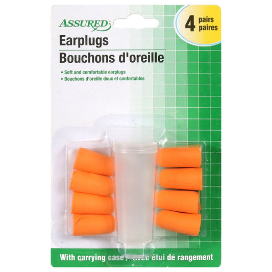Assured Soft Foam Earplugs with Plastic Cases, 8-ct. Packs (Pack of 24)