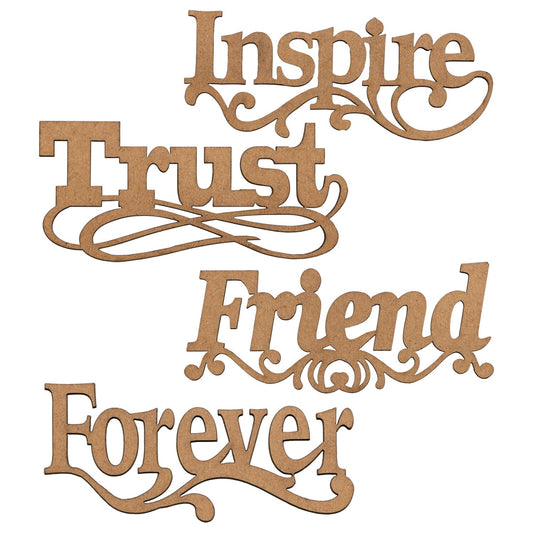 Crafter's Square Laser Cut Craft Friendship Words (Pack of 36)
