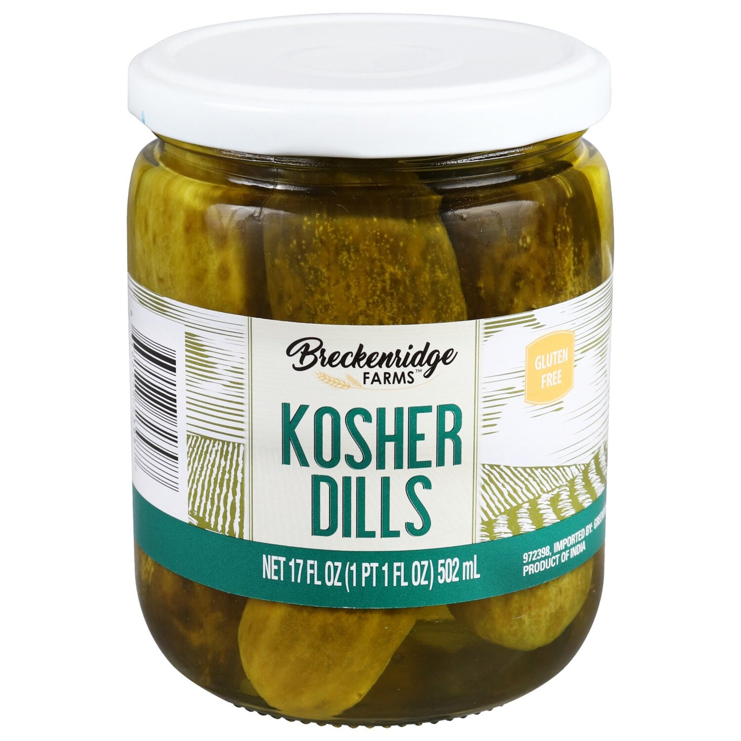 Breckenridge Farms Kosher Dills, 17-oz. Jars (Pack of 12)