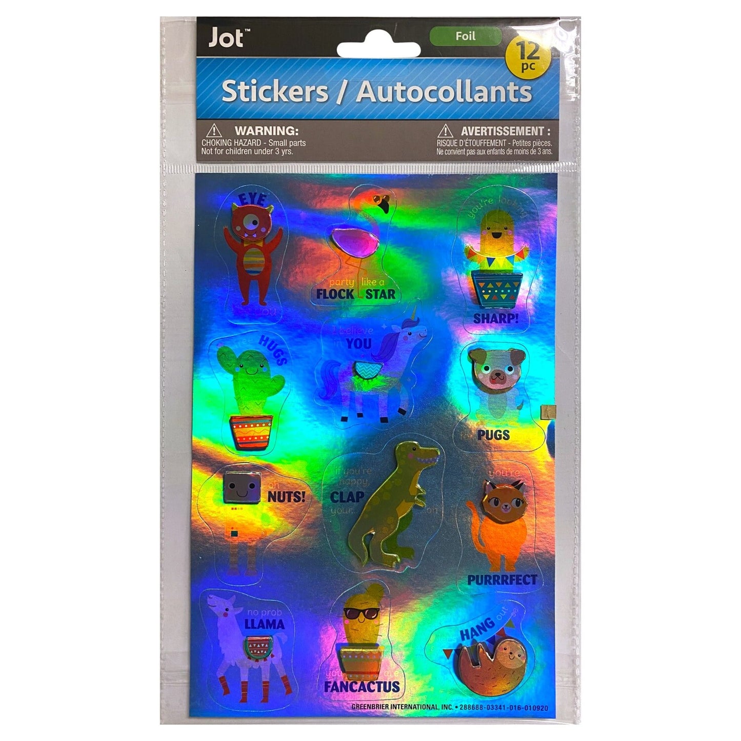 Jot Rainbow Foil Tip-On Stickers, 12-ct. Packs (Pack of 24)
