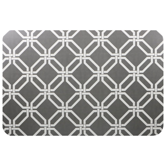Gray Lattice-Pattern Vinyl Placemats, 17x11.25-in. (Pack of 18)
