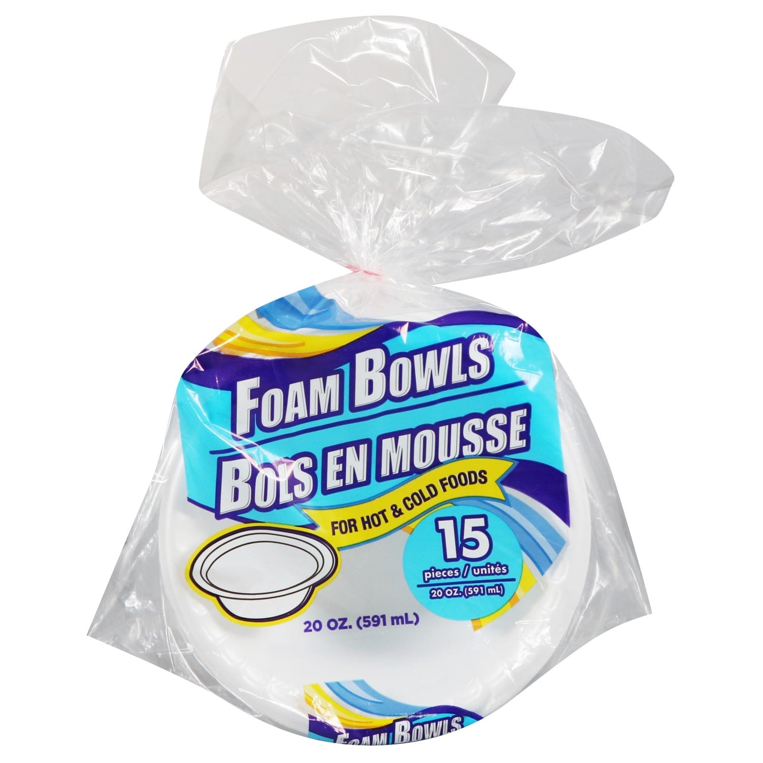 White Foam Bowls, 15-ct. Packs (Pack of 24)