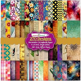 270 Sheets Floral Watercolor Scrapbook Paper