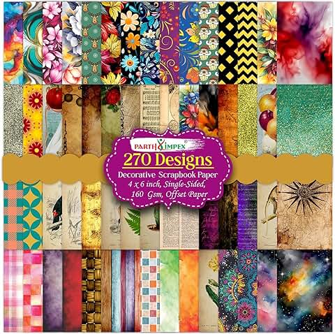270 Sheets Floral Watercolor Scrapbook Paper