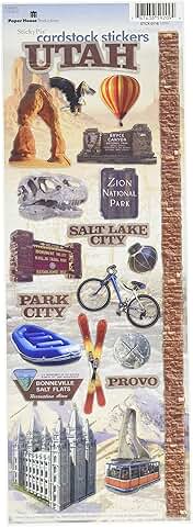 Travel Cardstock Stickers Set with Utah Design