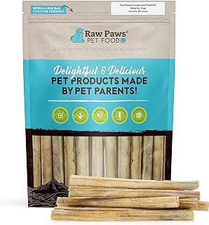 10-Inch Rawhide Chews for Dogs, 20-Pack