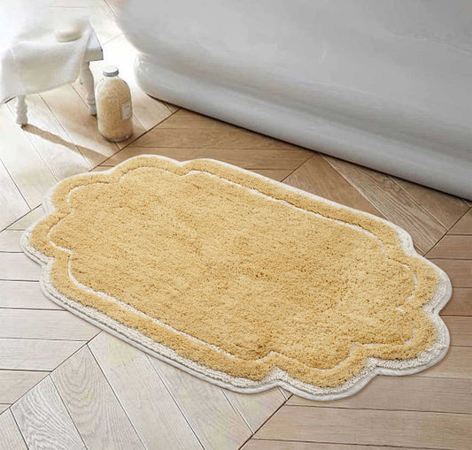 Allure in Solid Color 100 Percent Cotton Tufted Supersoft and Absorbent Bath Rug Machine Washable Tumble Dry, 24" x 40" Rectangle, Yellow