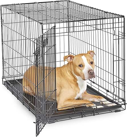 36-Inch Folding Dog Crate with Divider and Leak-Proof Tray