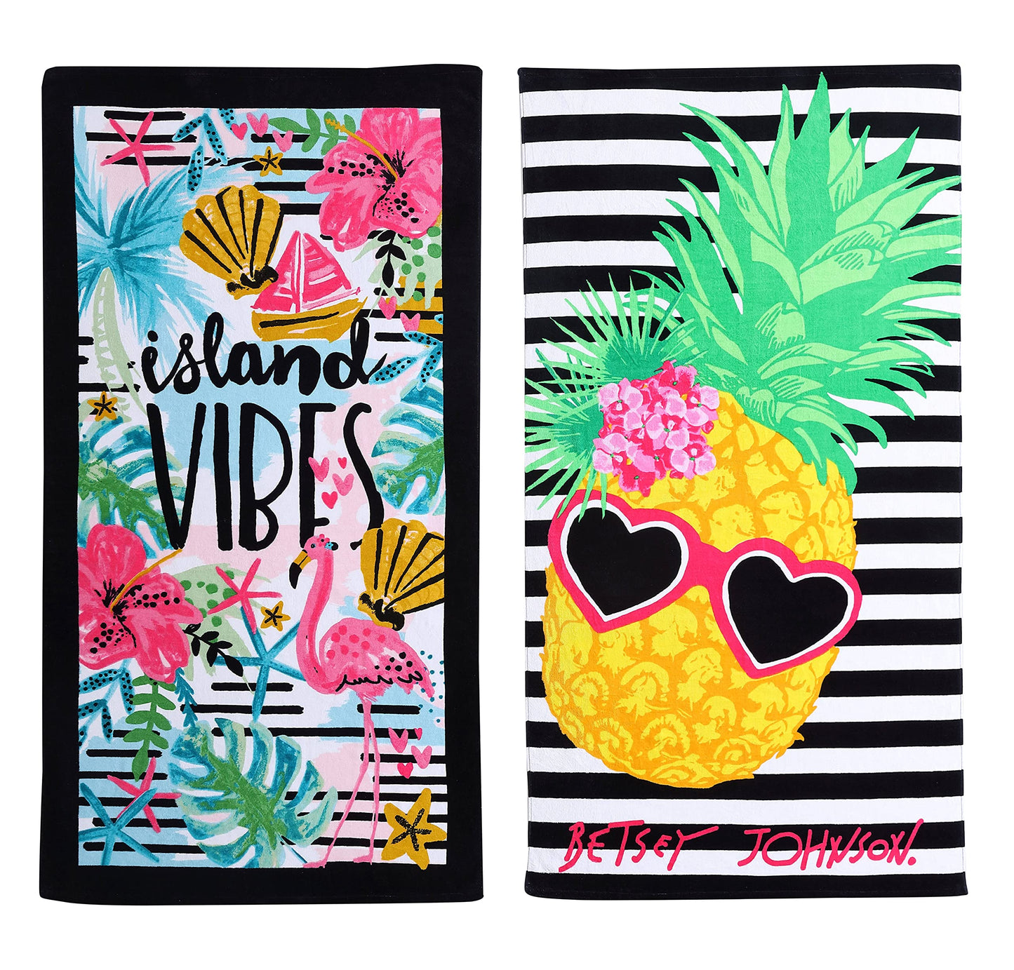 Beach Towel Set, Highly Absorbent  Fade Resistant Beach Accessories, Ideal for Pool, Picnic, or Beach Island Vibes  Chill Pineapple, 2 Piece)
