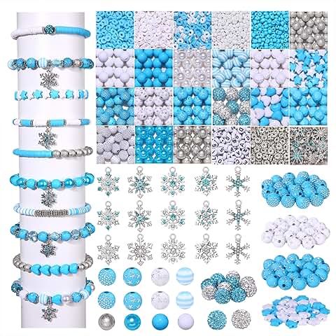 Christmas Friendship Bracelet Kit with Snowflake Pendants