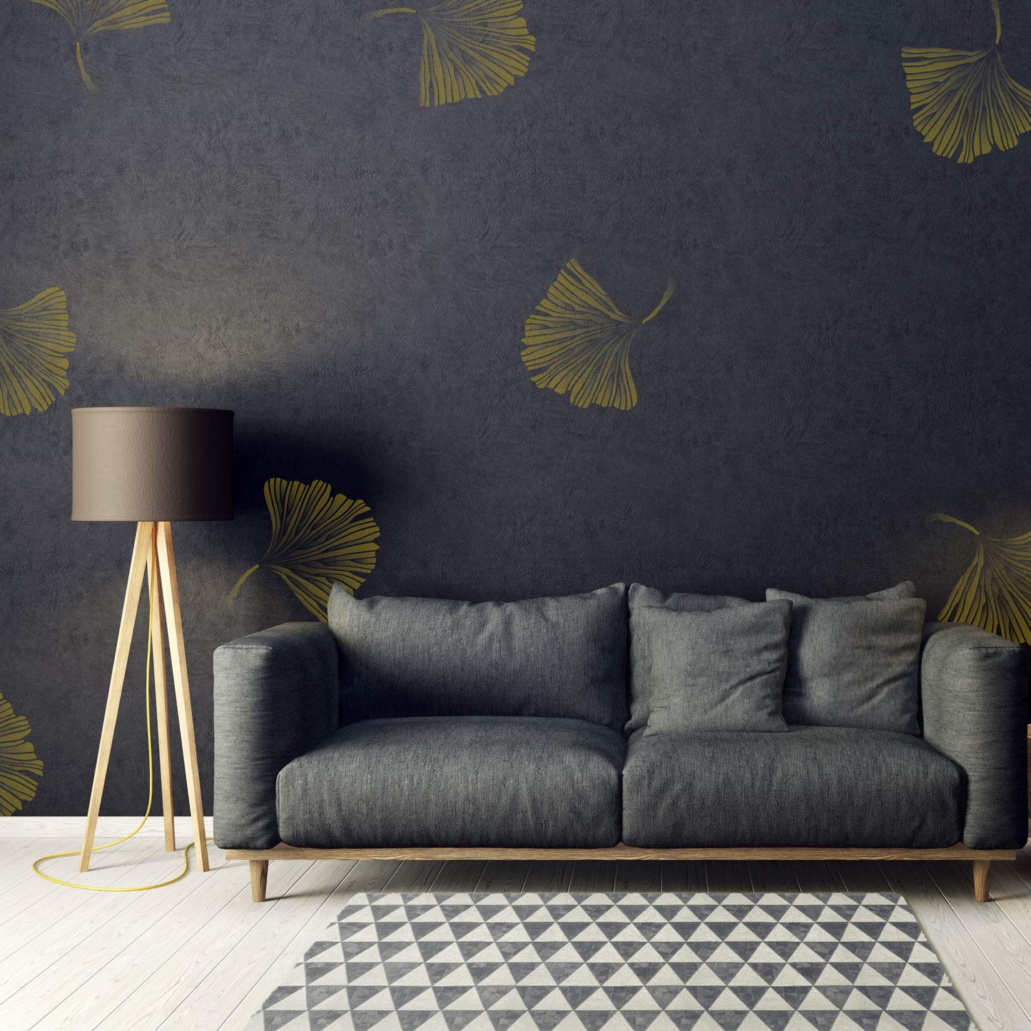 Reusable Plastic Wall Template 43x64cm Ginkgo Leaf Maidenhair Tree