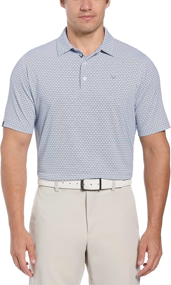 Men's Chevron Print Short Sleeve Golf Polo