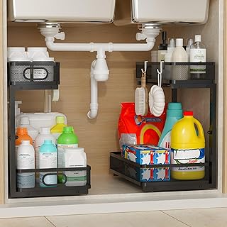 2-Pack Under Sink Organizer with Sliding Drawers