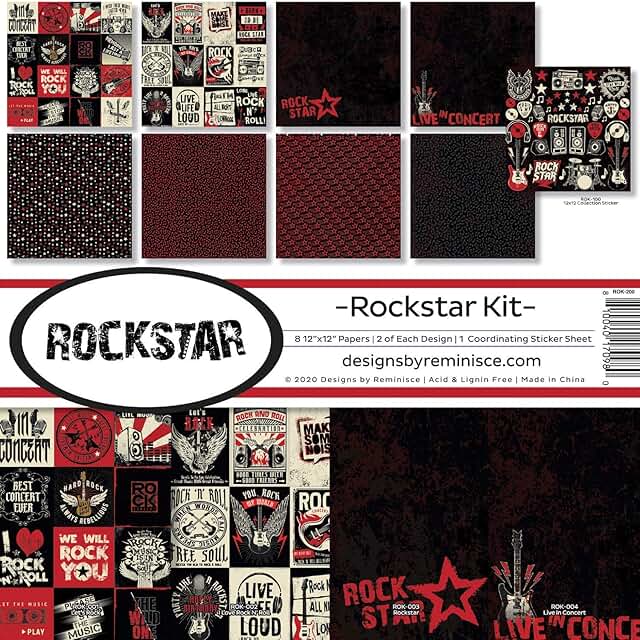 Reminisce Rockstar Scrapbook Collection Kit in Multiple Colors