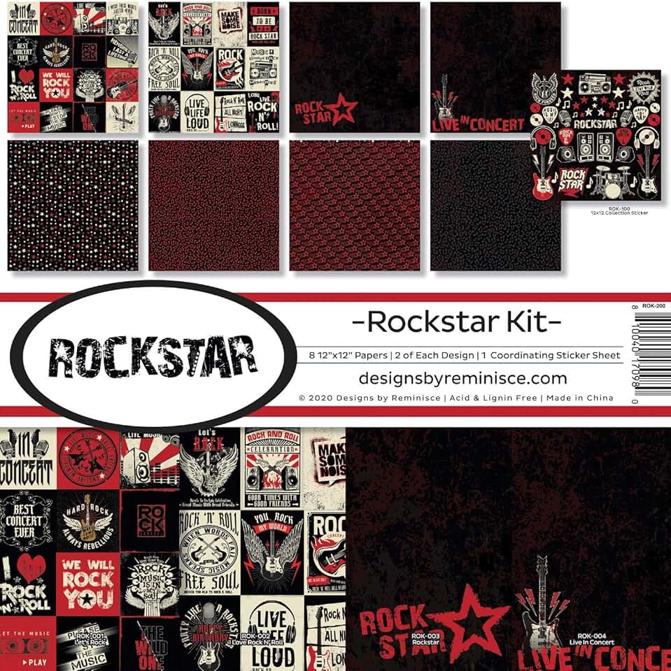 Reminisce Rockstar Scrapbook Collection Kit in Multiple Colors