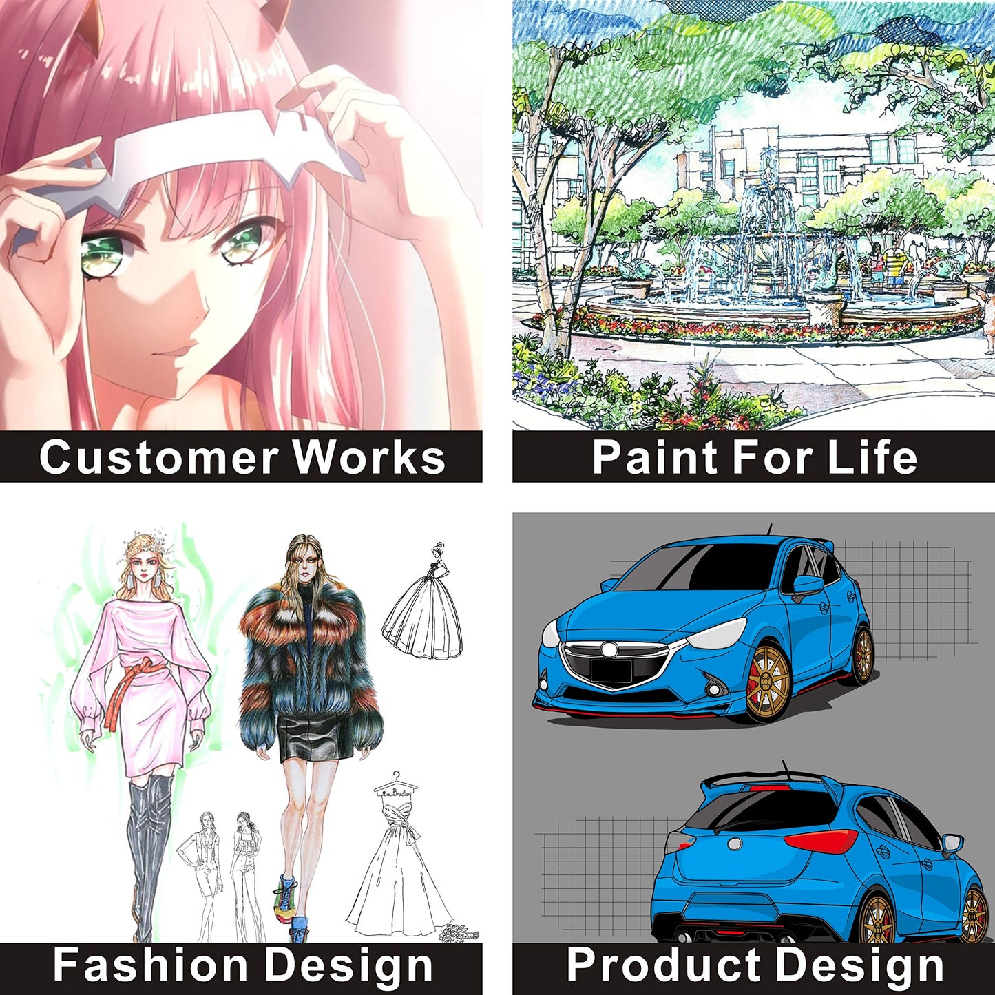 168 Colors Alcohol Markers Dual Tips Permanent Art Pen