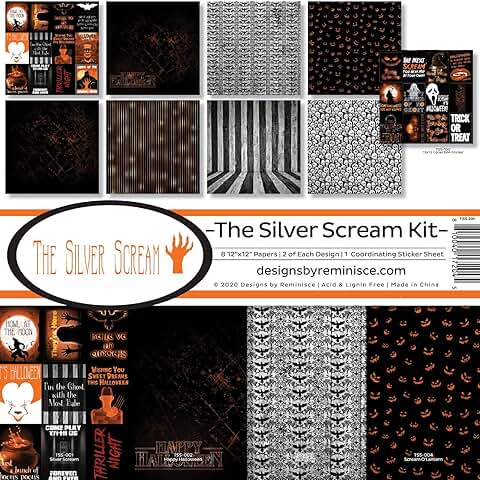 Silver Scream Scrapbook Collection Kit, 12x12 inches