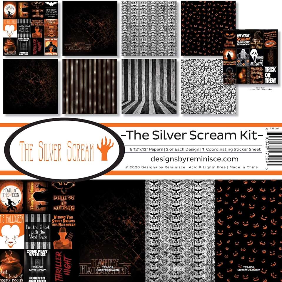Silver Scream Scrapbook Collection Kit, 12x12 inches