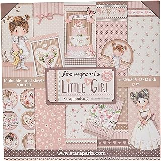 Multicolored Girl Paper Pad, 12x12 Inches, 10 Sheets