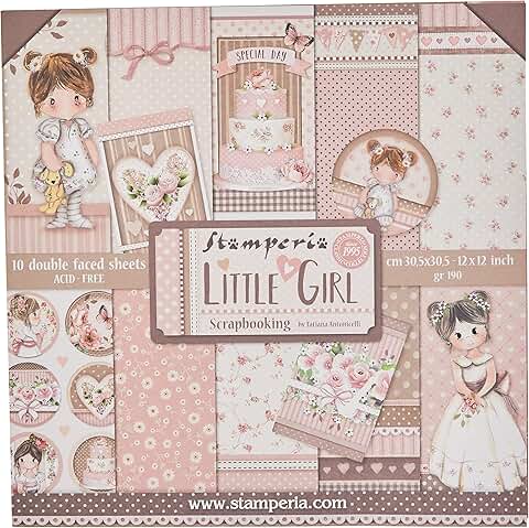 Multicolored Girl Paper Pad, 12x12 Inches, 10 Sheets